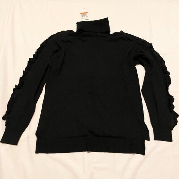 Michael Kors Womens Size Small Long Sleeve Turtleneck Ruffled Sleeves Sweater - Picture 13 of 16
